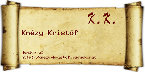 Knézy Kristóf névjegykártya